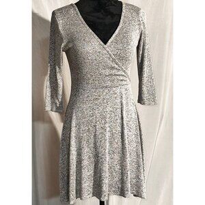 TMG Knit Dress, Wrap Style Gray Dress, Size Medium